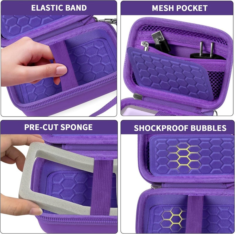 Comecase Carrying & Protective Case for Digital Camera, AbergBest 21 Mega Pixels 2.7" LCD Rechargeable HD/Kodak Pixpro/Canon PowerShot ELPH 180/190 / Sony DSCW800 / DSCW830 Cameras for Travel - Dark Purple - Image 3